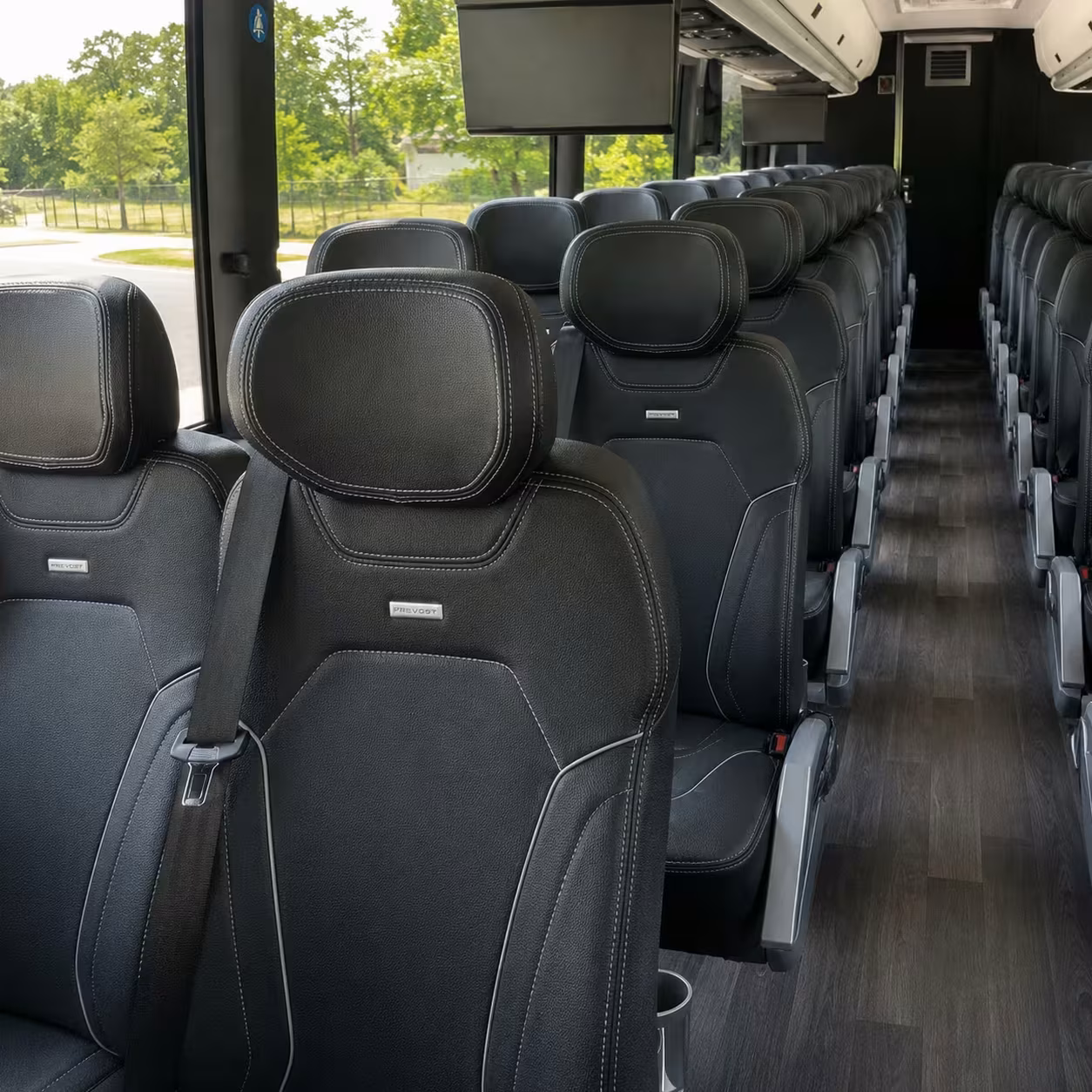 56 passenger charter bus inside