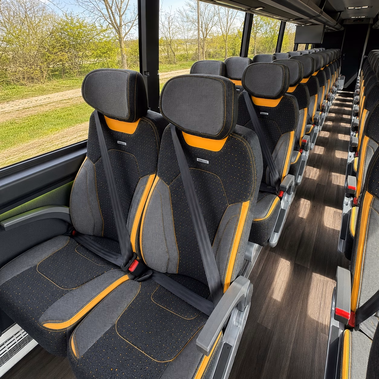 fort myers charter bus rental interior